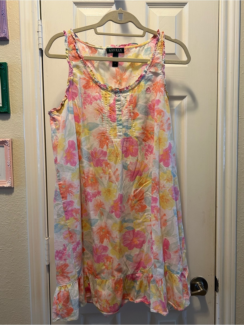 Lauren Ralph Lauren Floral Sleeveless Tank sleep shirt  - 100% cotton
